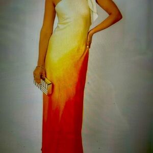 Petal & Pup Cream One Shoulder Sleeveless Gown